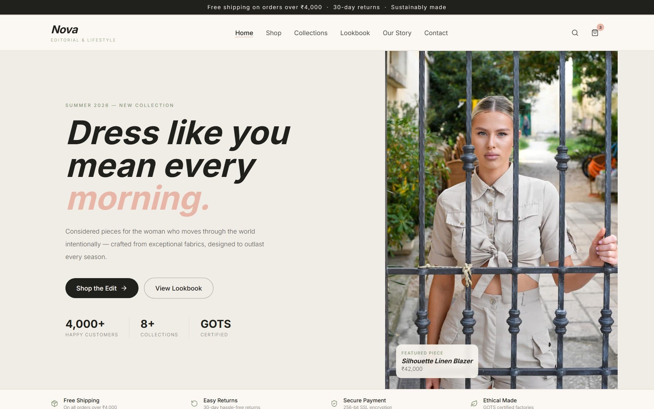 Nova — Ecommerce website demo