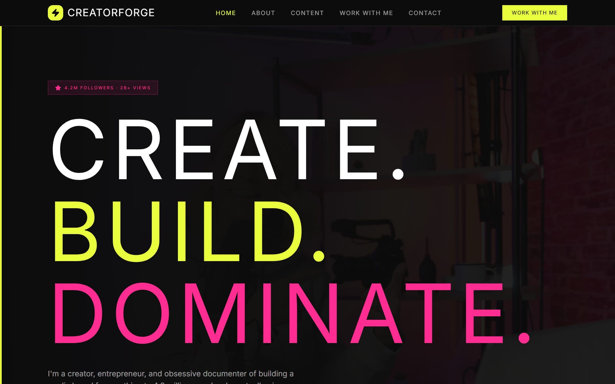 CreatorForge — Creator website demo