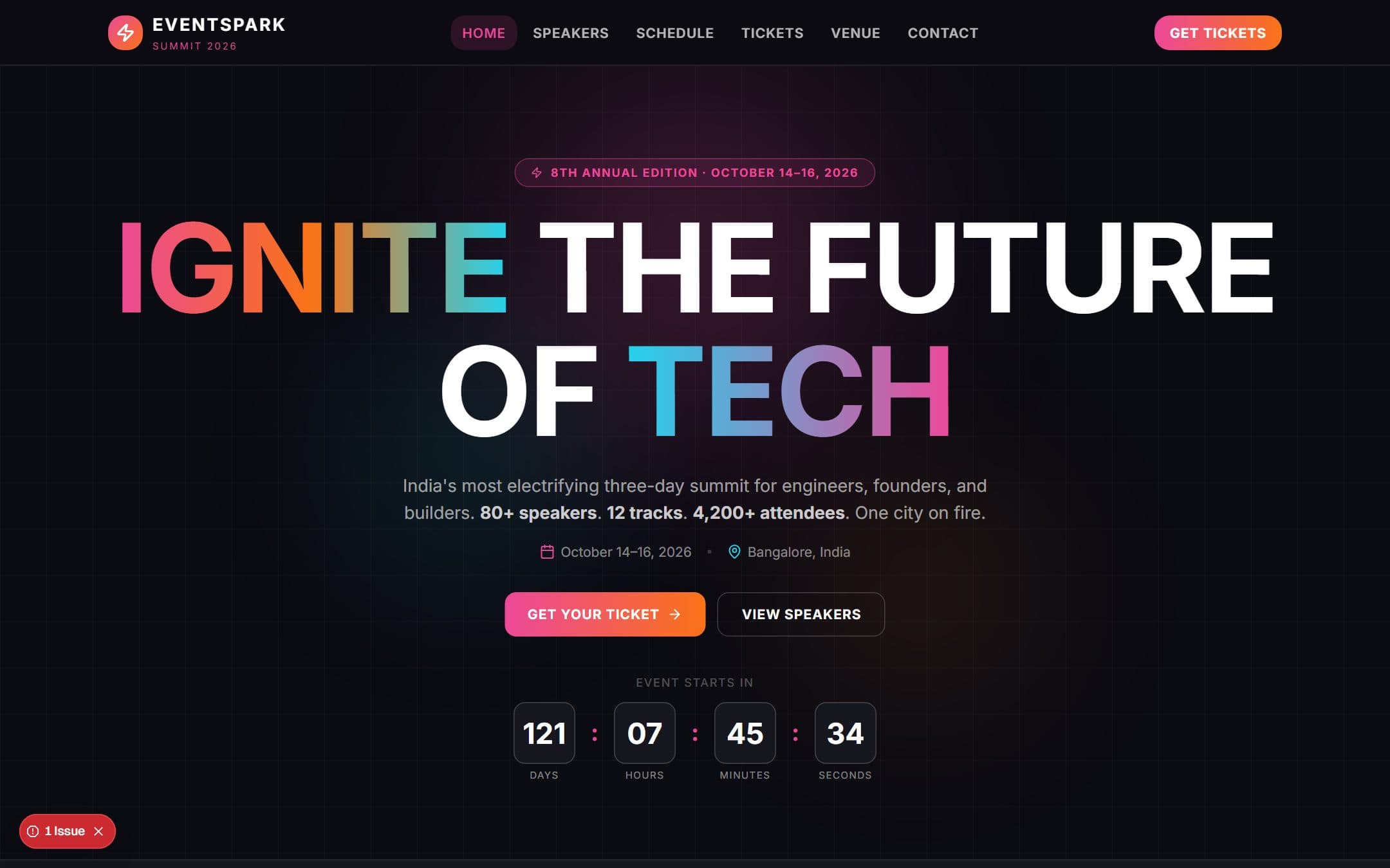 EventSpark — Event website demo