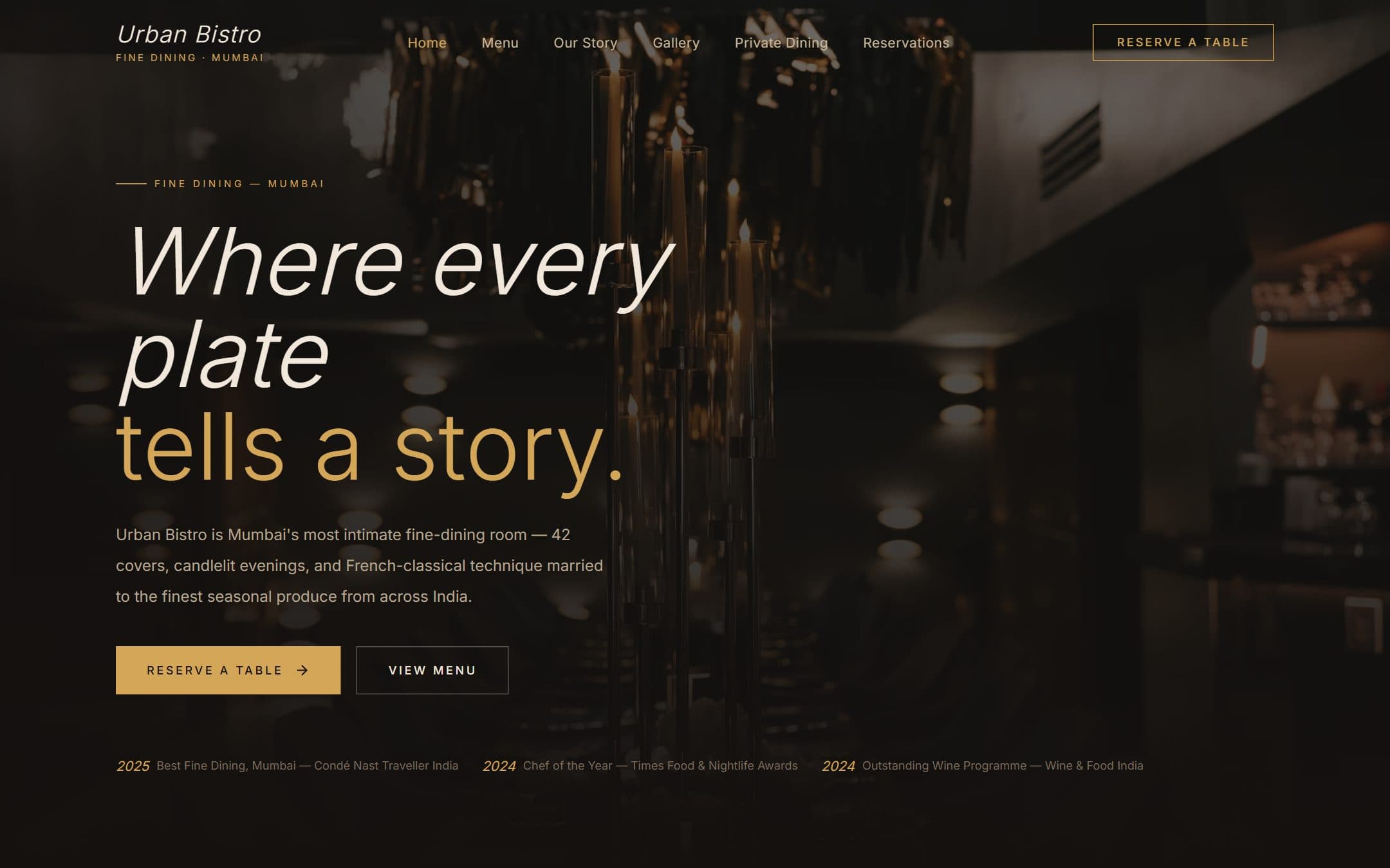 Urban Bistro — Restaurant website demo