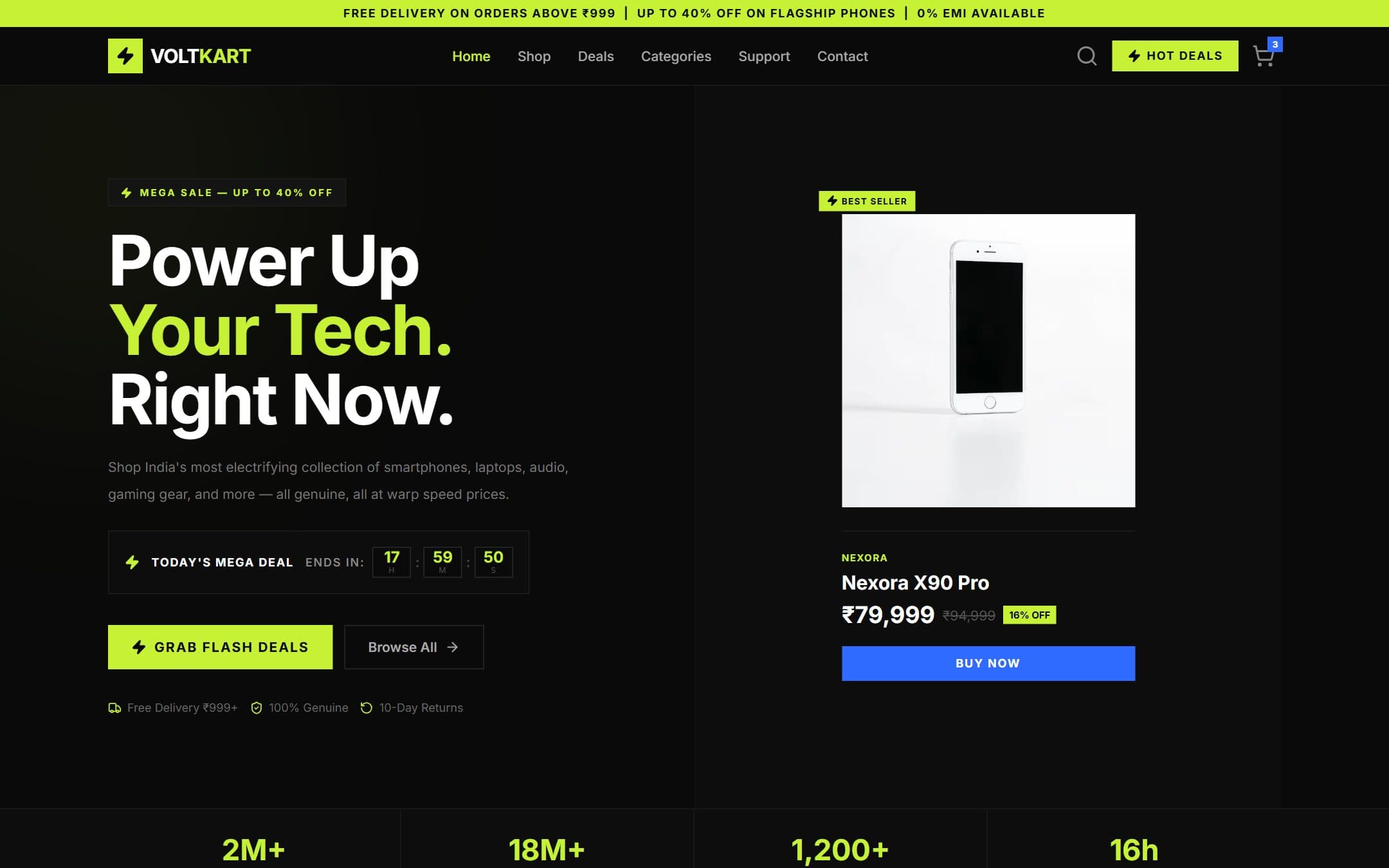 VoltKart — Ecommerce website demo