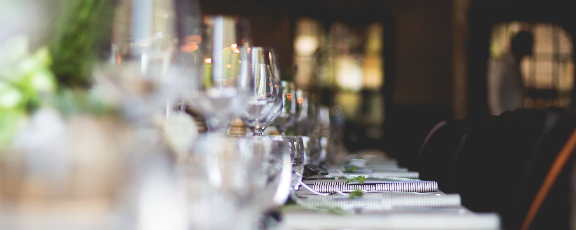 Urban Bistro table set for the evening