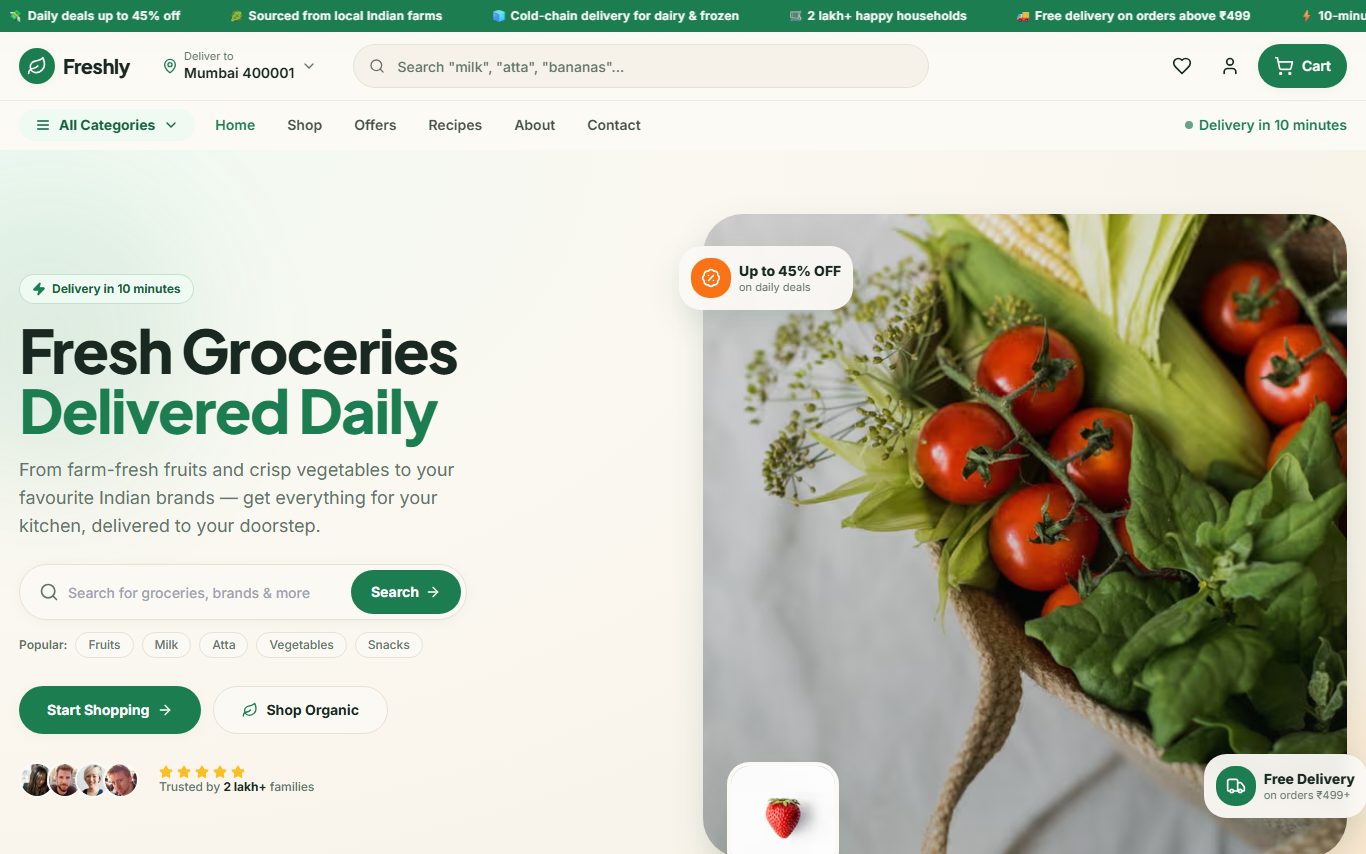 Freshly — Grocery (E-commerce)