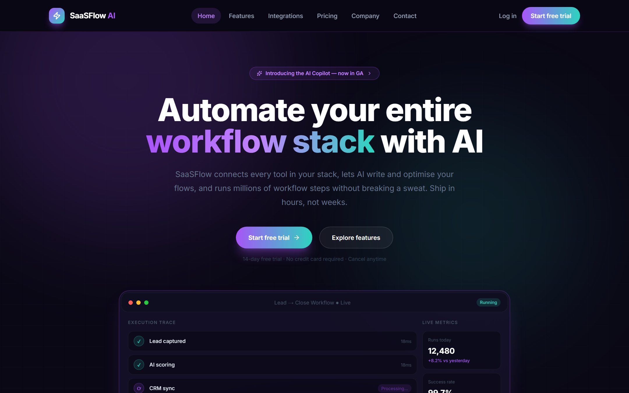 SaaSFlow AI — SaaS