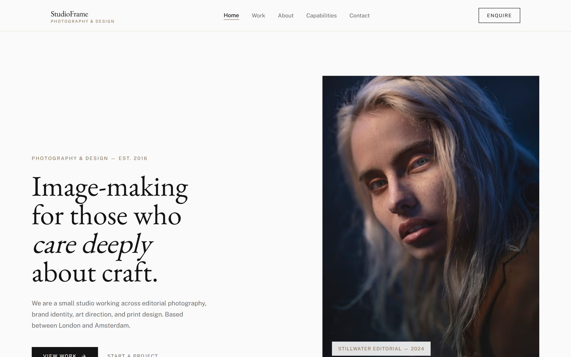 StudioFrame — Portfolio